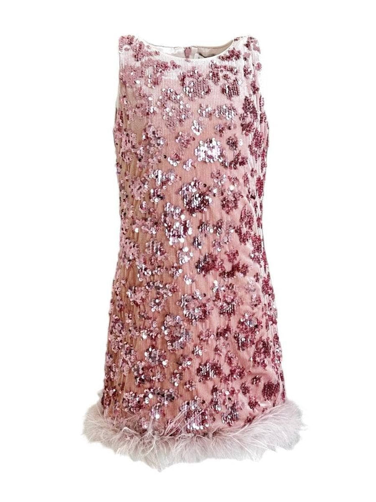 Rose Gold Sequin Feather Dress