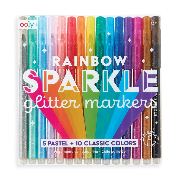 Rainbow Sparkle Glitter Markers