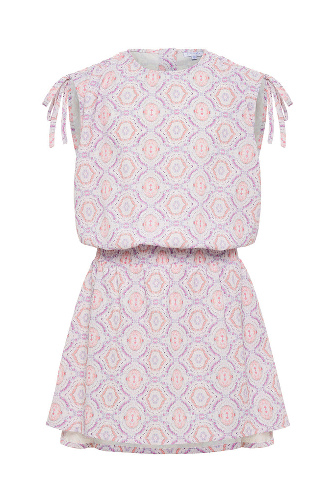 Helen Dress - Purple/Coral Ikat