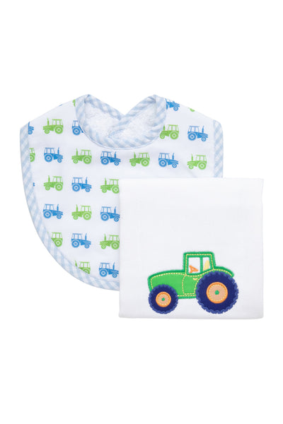 Tractor Basic Bib & Burp Set