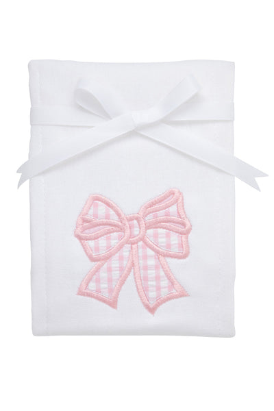 Bow Applique Burp Cloth