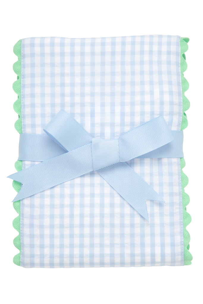 Blue Big Check with Green Trim Burp