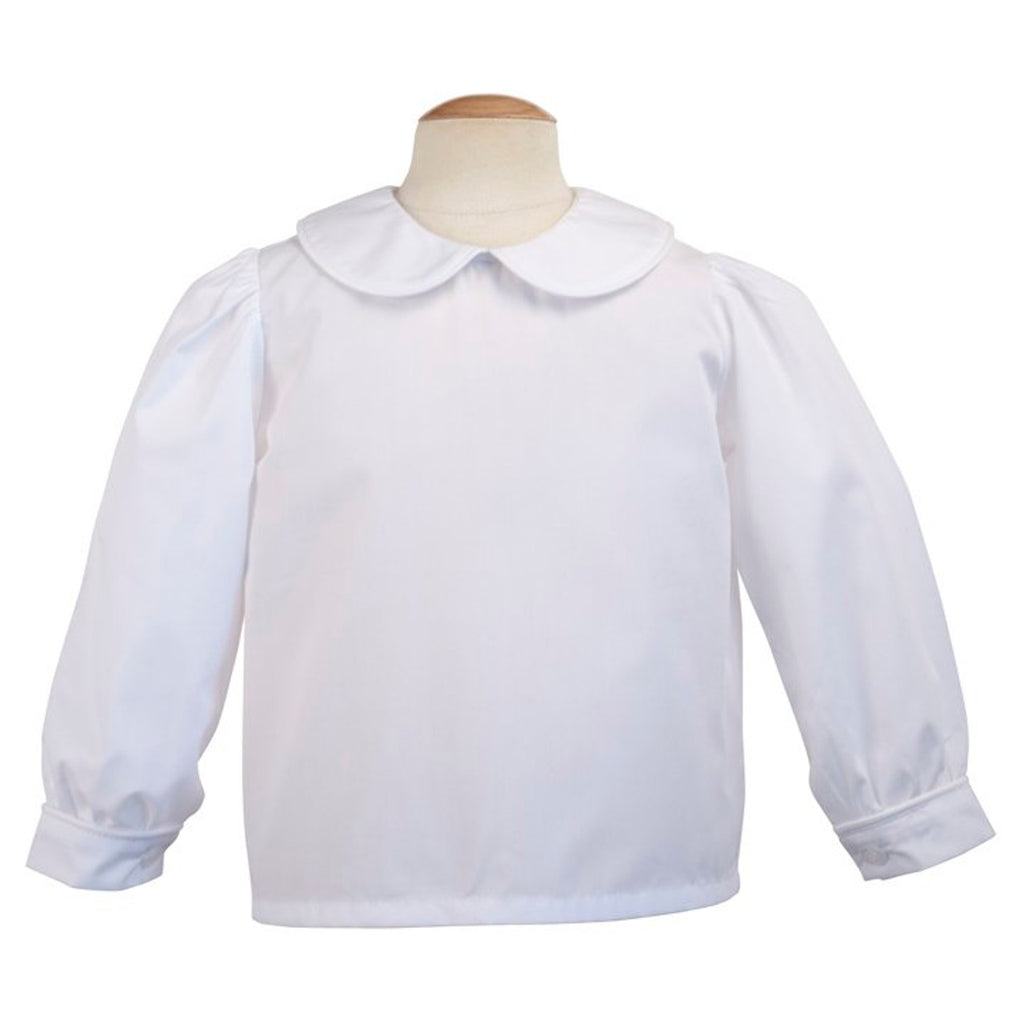 White Piped Long Sleeve Blouse