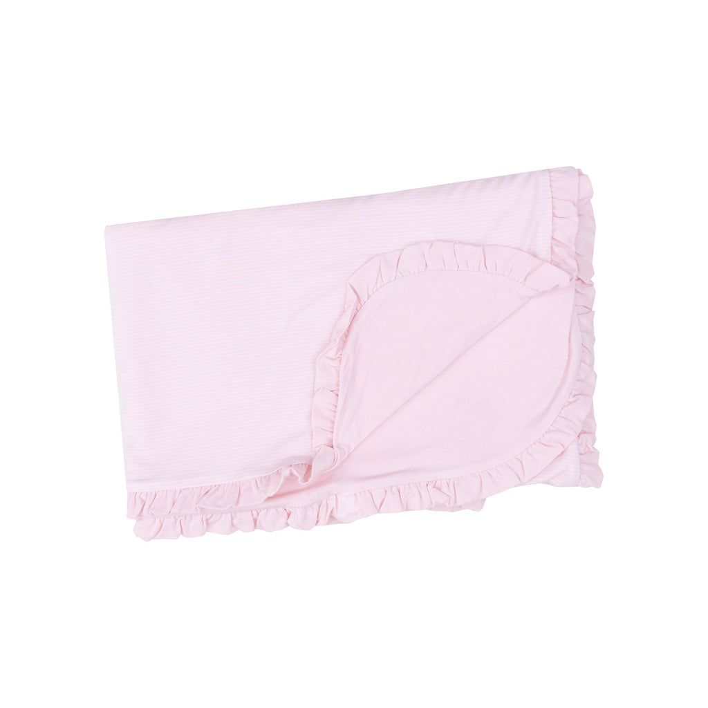 Ruffle Receiving Blanket - Stripe Classic Pink - 35X26