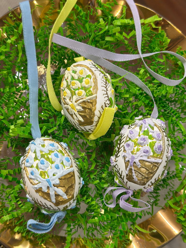 Handpainted Egg, Floral Easter Basket
