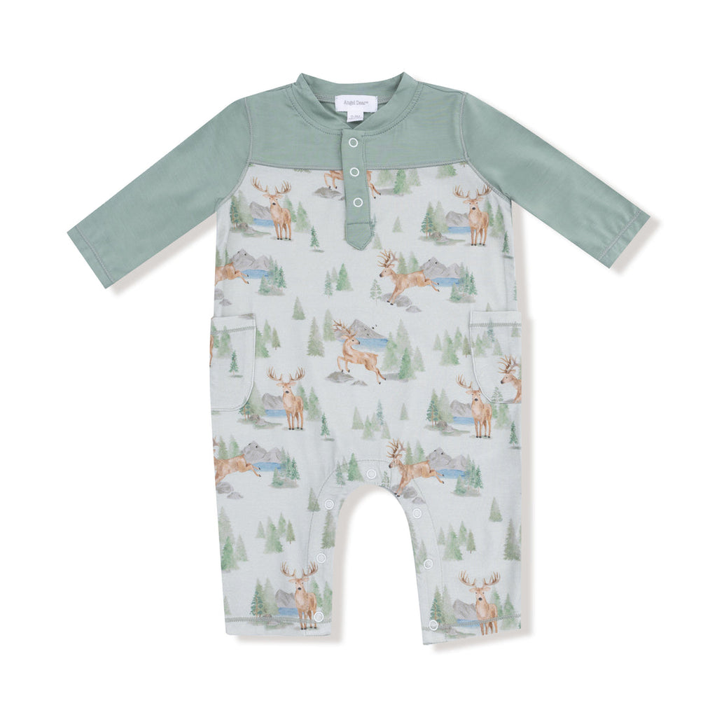 Romper with Contrast Sleeves - Buck Deer