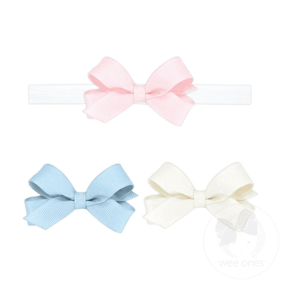 3 Pack Tiny Grosgrain Bow with Band