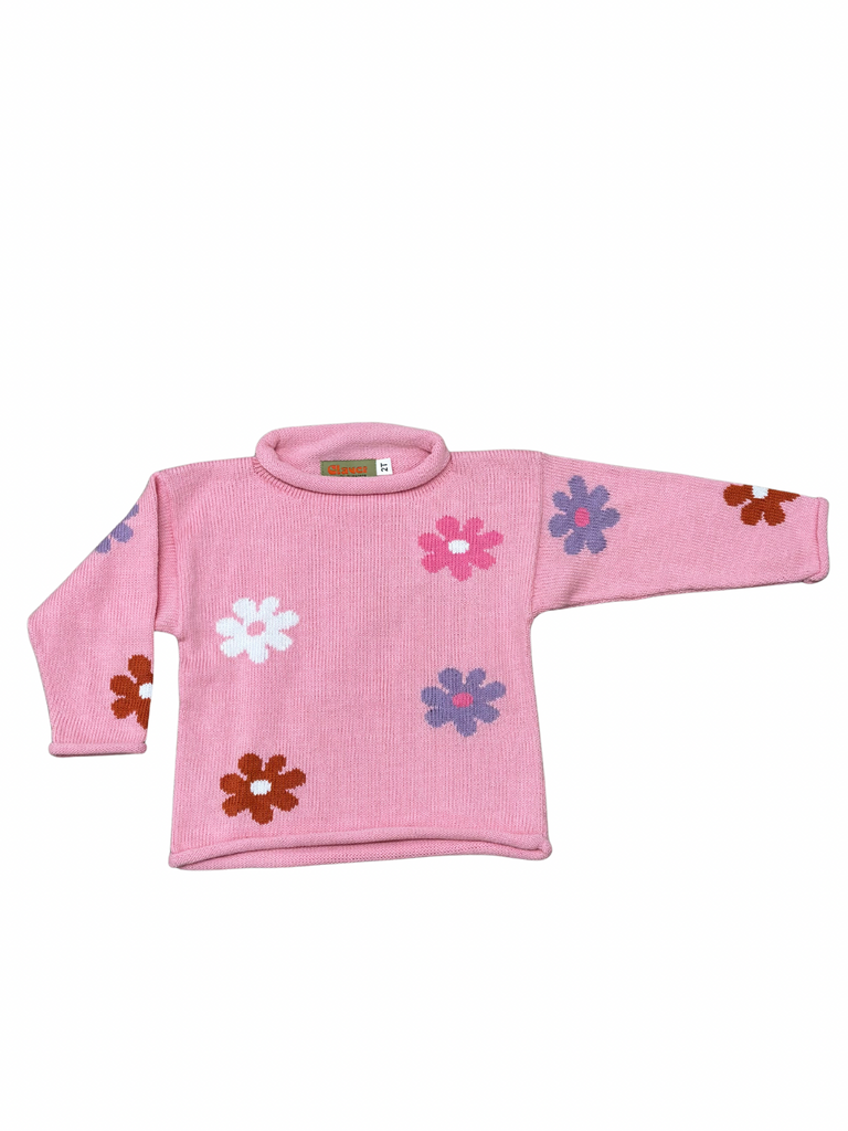 Roll Neck Sweater - Flowers