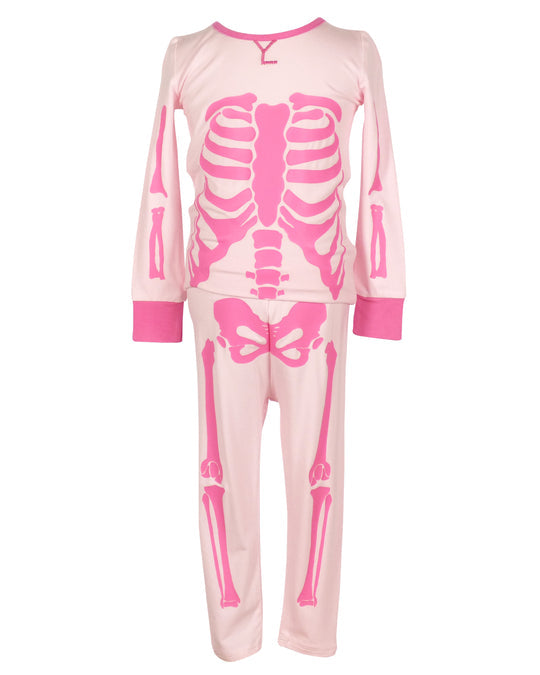 Glow in the Dark Skelly Jammies - Pink