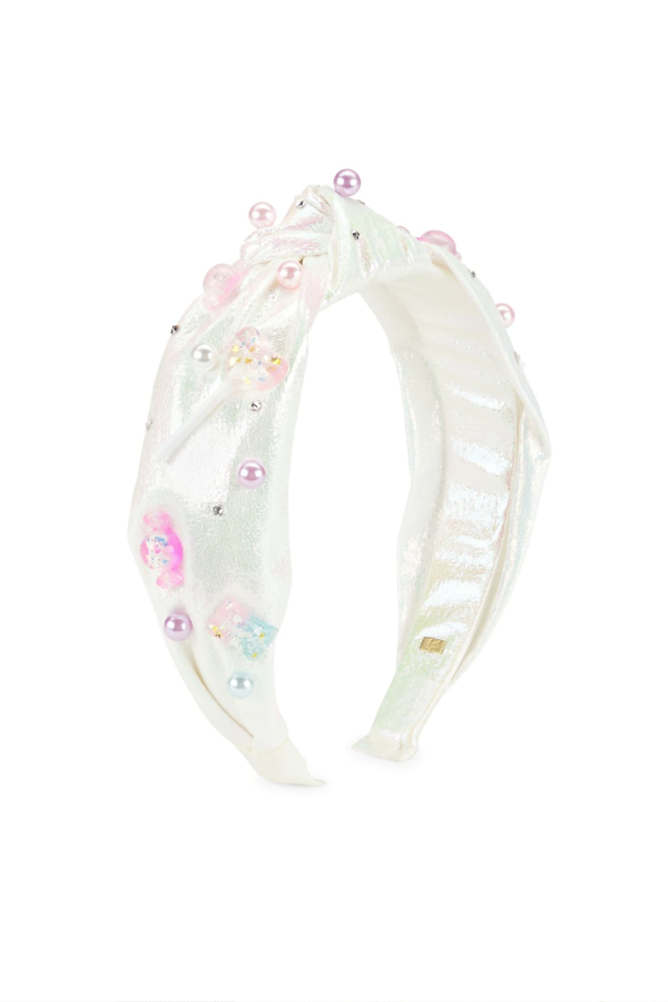 Charm Pearl Headband, white