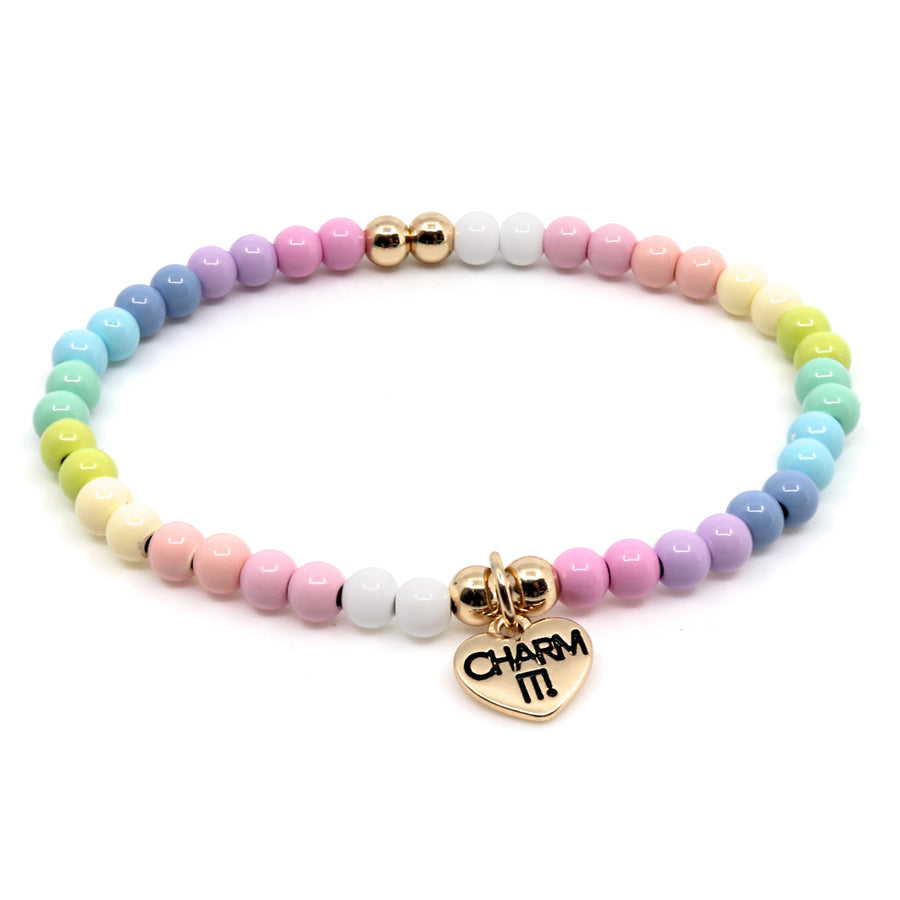 Charm it! Gold Pastel Stretch Bracelet