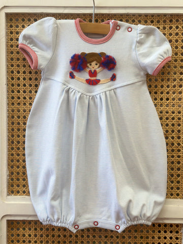 Cheerleader Applique Bubble - Ole Miss, blue