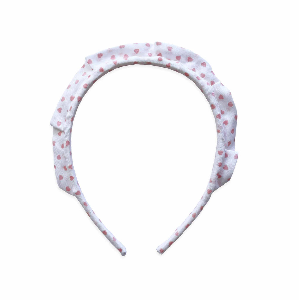 Solid Crown with Hearts Headband - light pink