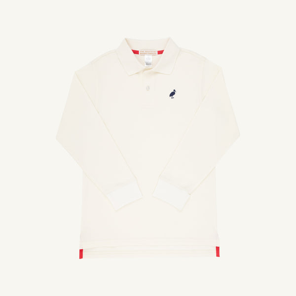 Long Sleeve Prim and Proper Polo - Palmetto Pearl