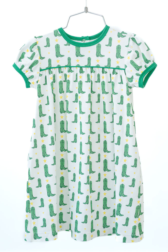 Catherine Dress, green boots