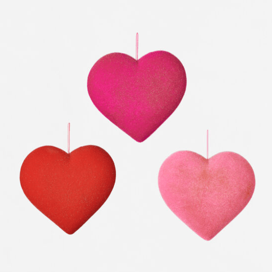 Flocked Heart, Large 12"