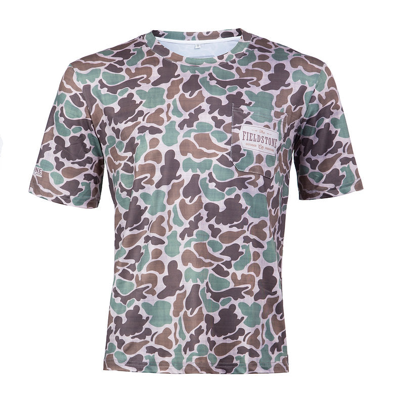 Youth Dry-fit Pocketed Short Sleeve Camo