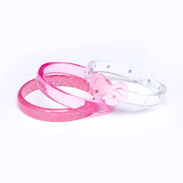Bow Fancy Satin Pink Bangles