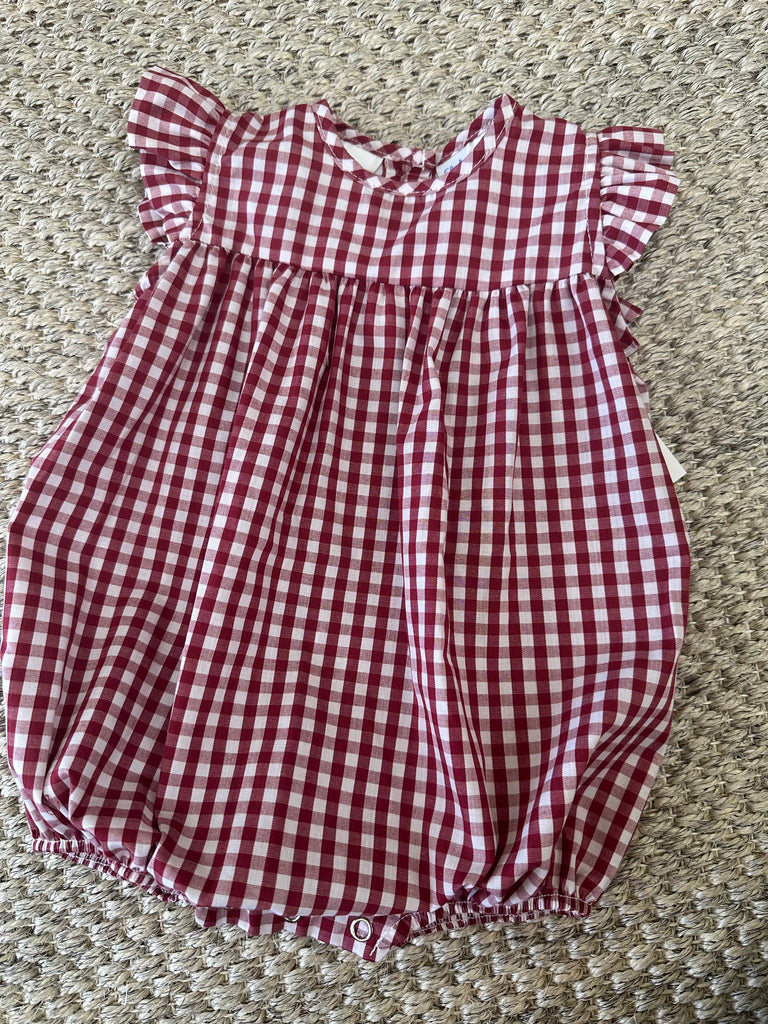 Maroon Gingham Girl Bubble