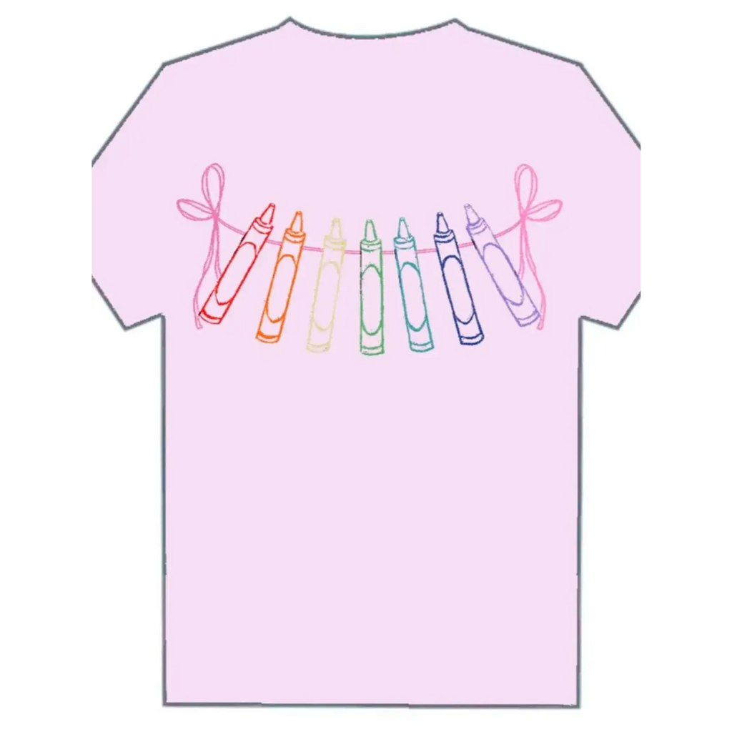 Pink Crayons with Bows SS T-Shirt