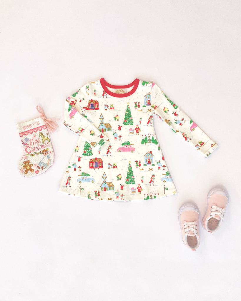 Long Sleeve Polly Play Dress - Make the Season Bright