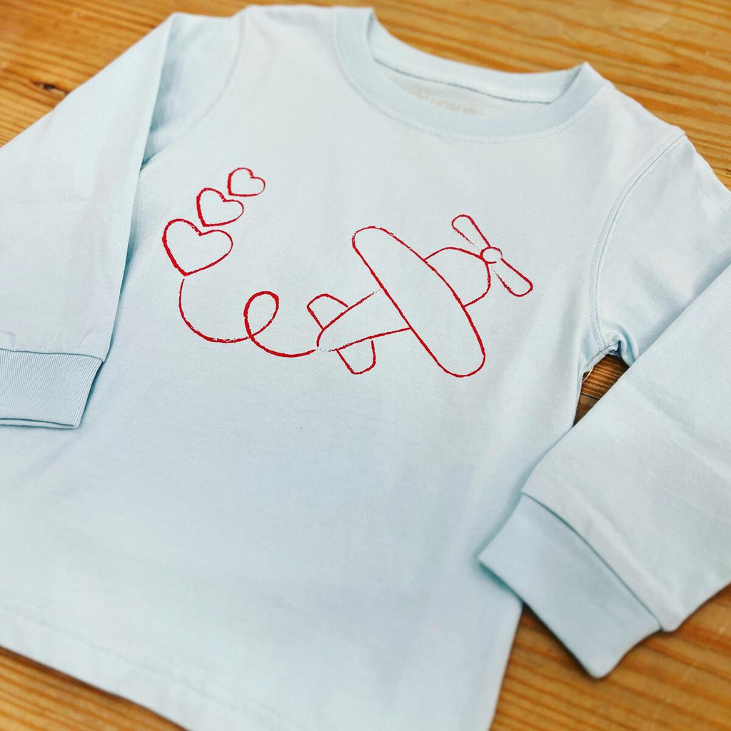 LS Light Blue Valentines Airplane