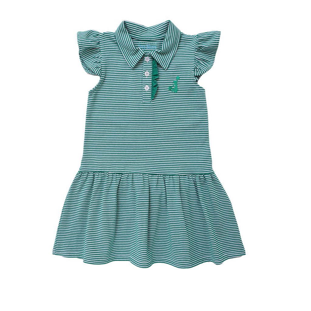 Green Stripe Cheer Dress