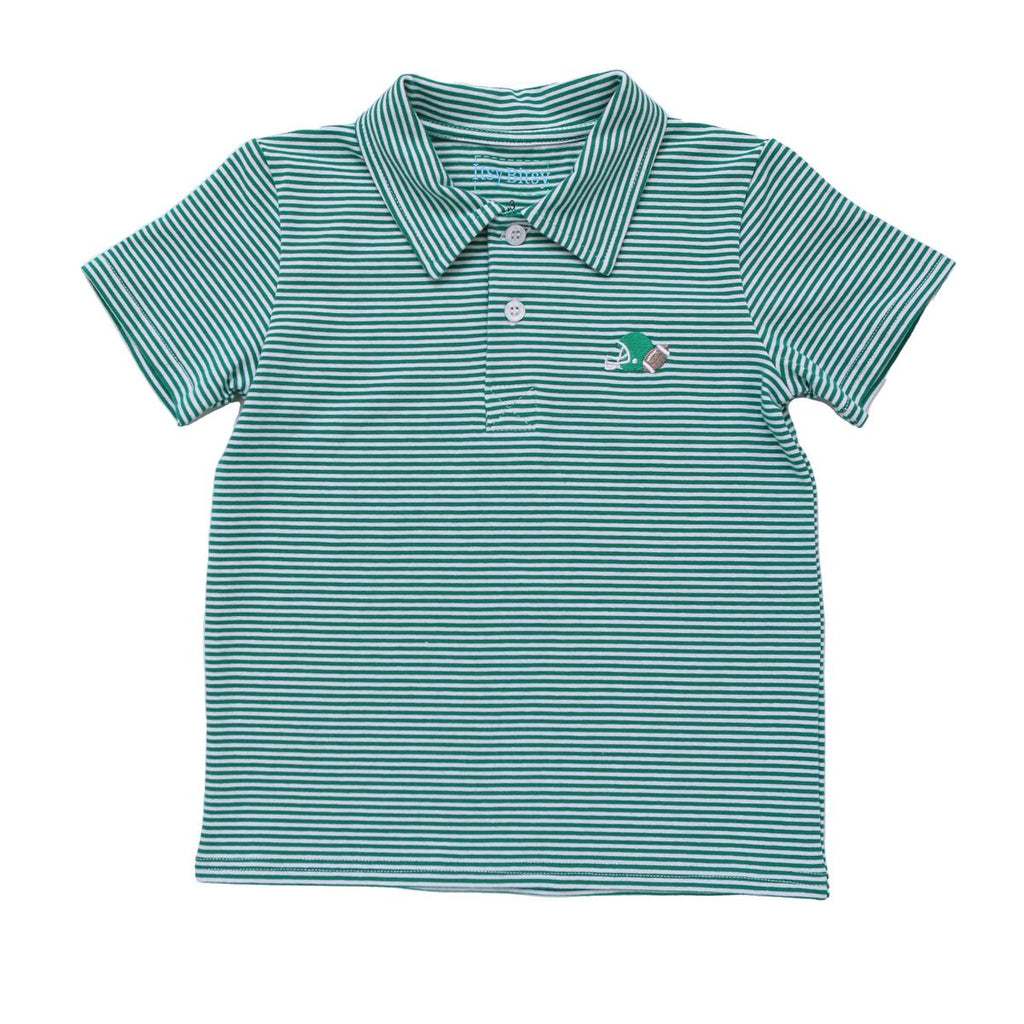 Green Stripe Football Polo