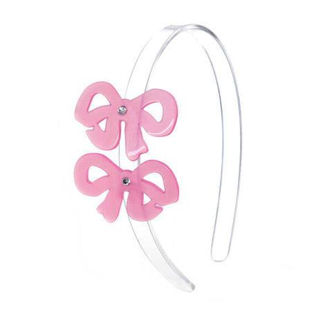 Bows Fancy Double Satin Pink Headband