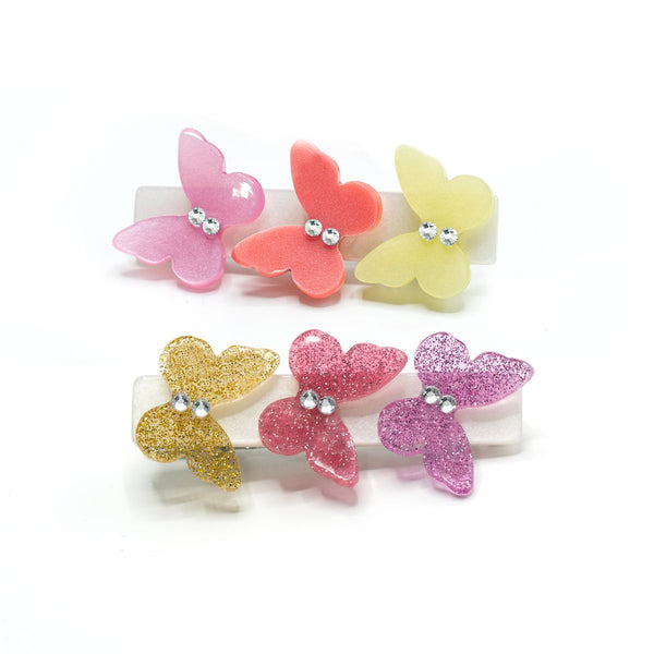 Butterflies Spring Colors Hair Clips