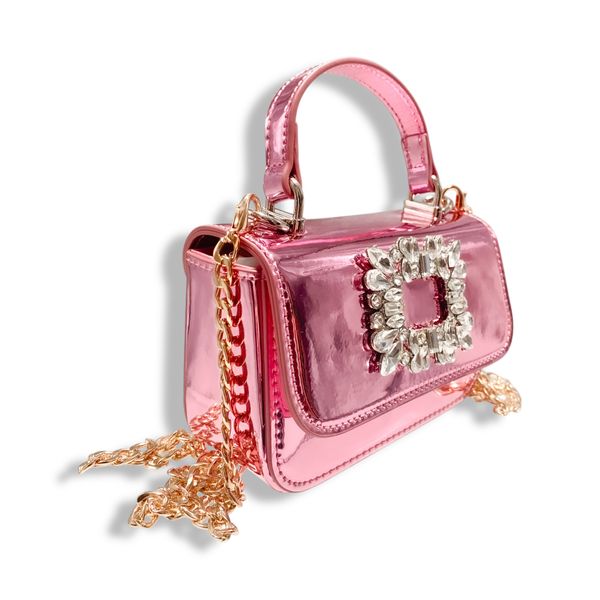 Rhinestone Decor Patent Purse