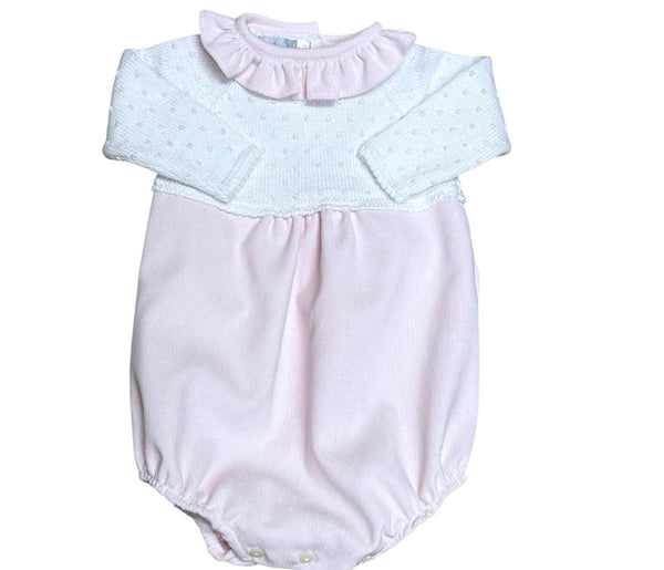 Pink Corduroy Bubble with Bitty Dot