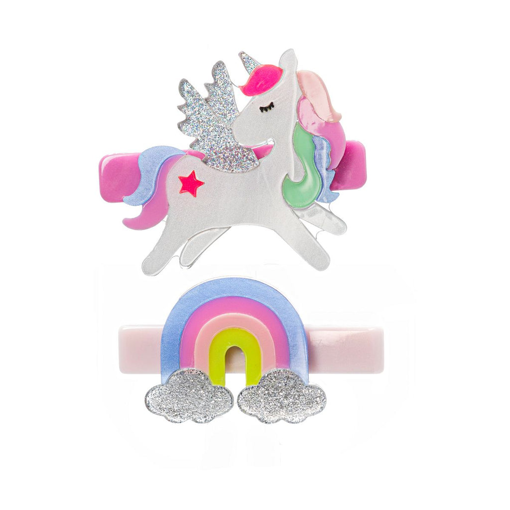 Unicorn Pastel Rainbow Alligator Clips