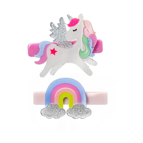 Unicorn Pastel Rainbow Alligator Clips