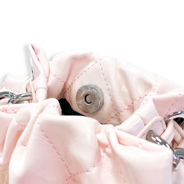 Pearl Handle Quilted Bucket Bag