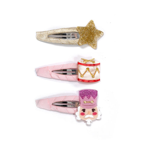 Nutcracker Drum Star Pink Snap Clips