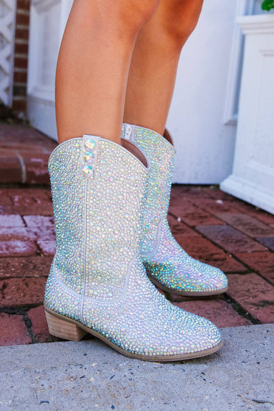 Silver Crystal Cowgirl Boot