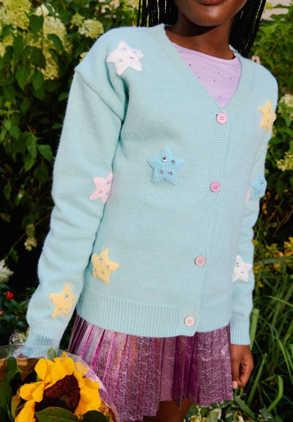 Rainbow Plush Stars Cardigan