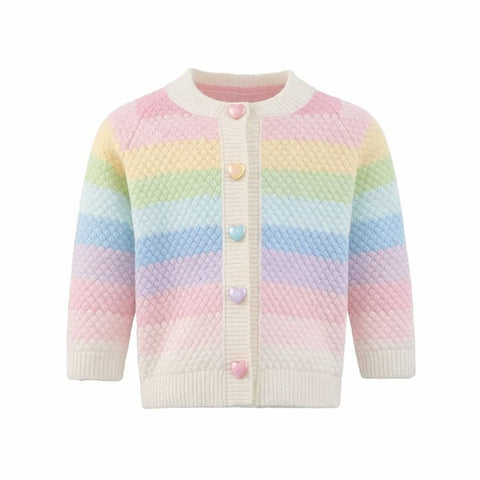 Pastel Rainbow Knit Cardigan