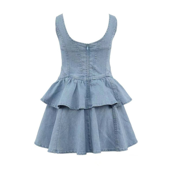 Twinkle Denim Peplum Dress