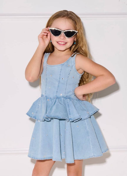 Twinkle Denim Peplum Dress