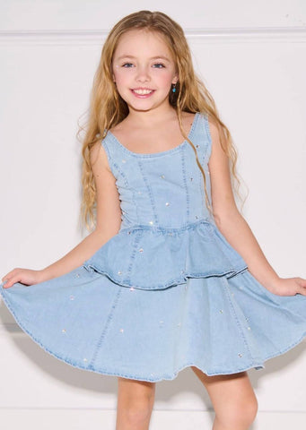 Twinkle Denim Peplum Dress