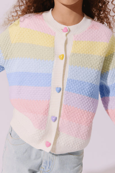 Pastel Rainbow Knit Cardigan