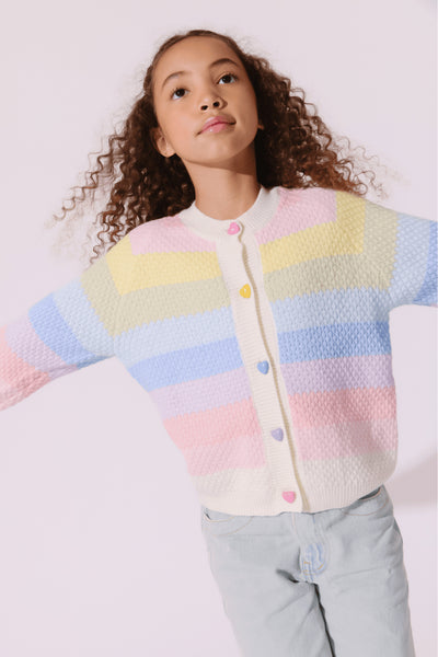 Pastel Rainbow Knit Cardigan