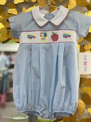 School Embroidered Boy Bubble