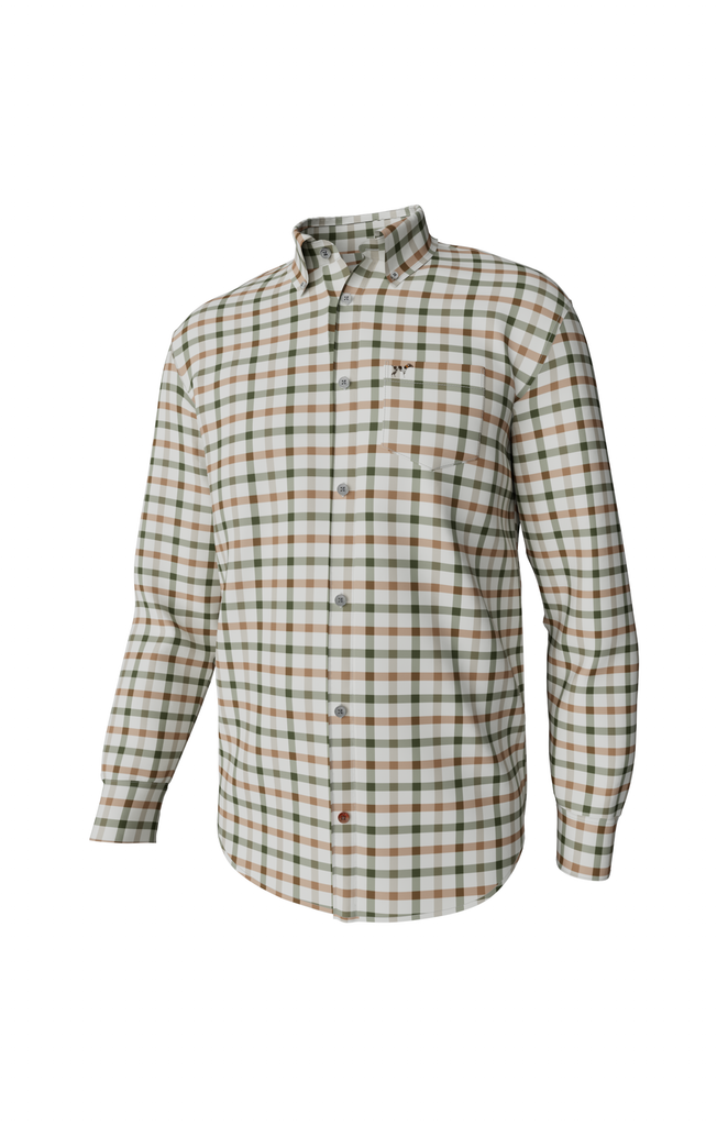 Hadley Luxe Long Sleeve Button Down - Burke Tattersall, Harvest