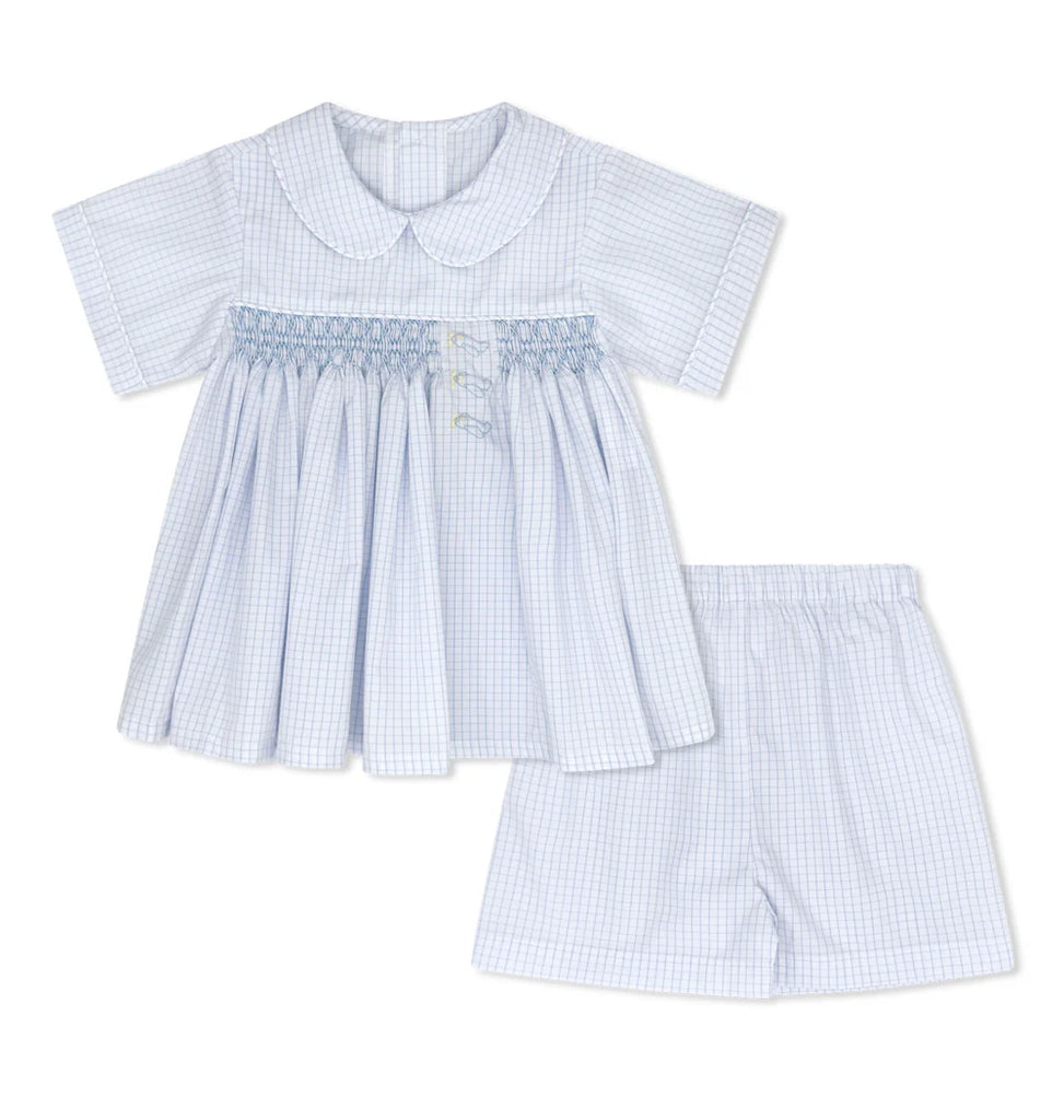 Hayes Short Set - Blue Windowpane Airplanes