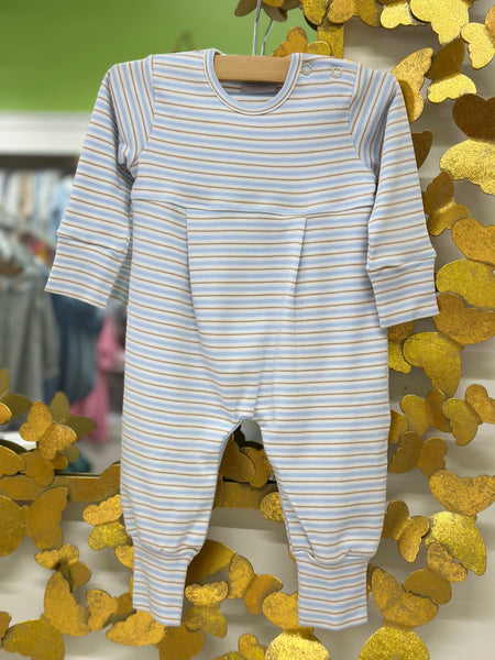 L/S Coverall - Blue/Tan