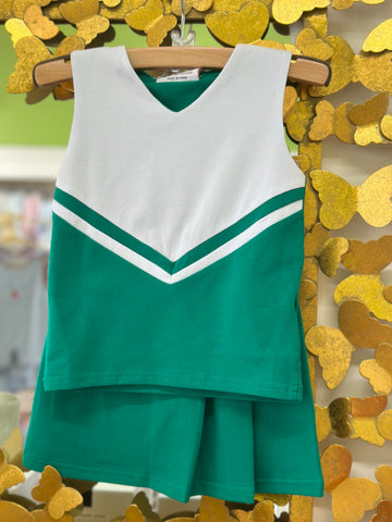 Cheer Uniform Skort Set - Green/White