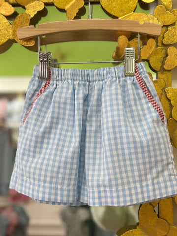 Powder Blue Gingham Shorts